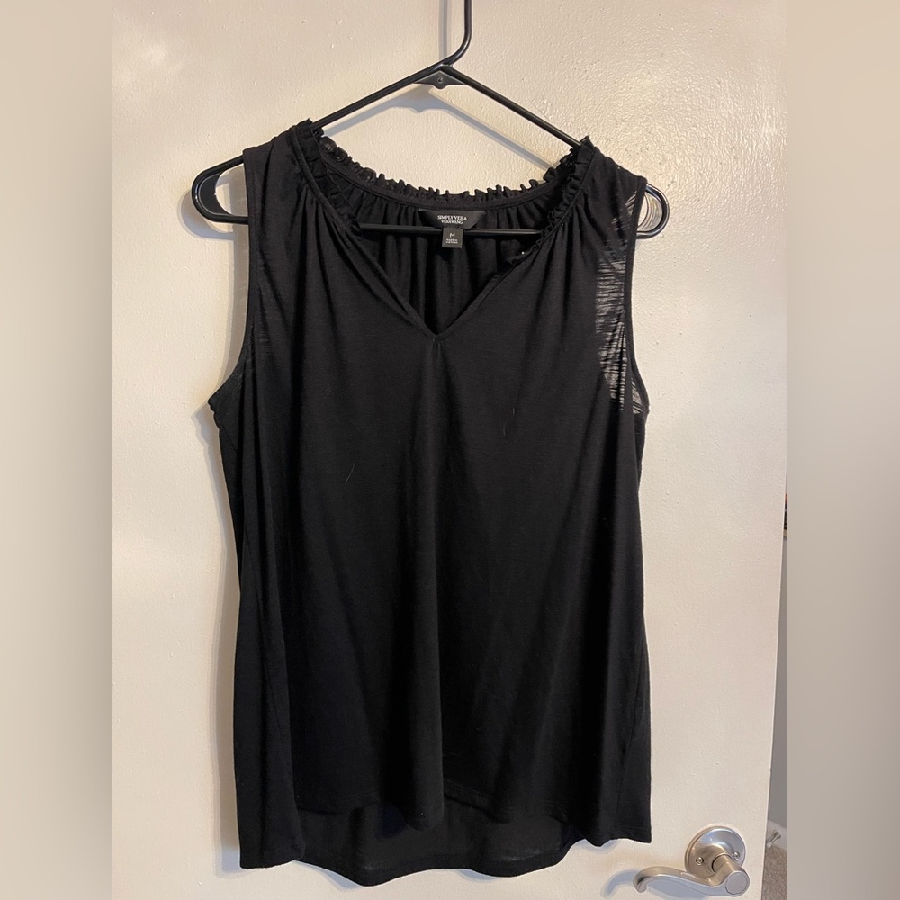 Simply Vera Vera Wang Black Sleeveless Tank Top oversized medium